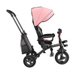Tricicleta copii, Lionelo, Tris, Ultrapliabila, Multifunctionala. Mecanism de pedalare libera, Suport picioare, Control al directiei, Scaun reversibil, Rotire 360 grade, Conform cu standardul europeane de securitate EN71, Roz/Gri