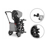 Tricicleta copii, Lionelo, Tris, Ultrapliabila, Multifunctionala, Mecanism de pedalare libera, Suport picioare, Control al directiei, Scaun reversibil, Rotire 360 grade, Conform cu standardul europeane de securitate EN71, Gri