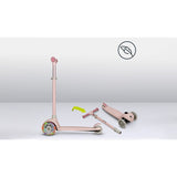 Trotineta, Lionelo, Jessy, Ultrapliabila, Pana la 50 Kg, Cu design ergonomic, Cu lumini LED, 56 x 26 x 67-82 cm, 3 ani+, Roz