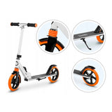 Trotineta, Lionelo, Luca, Pentru copii sau adulti, Ultrapliabila, Pana la 100 Kg, Conform cu standardul european de securitate EN14619, Portocaliu