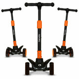 Trotineta, Lionelo, Timy, Copii, Ultrapliabila, Pana la 50 Kg, Cu design ergonomic, Cu lumini LED, 26 5 x 60 x 64-76 cm, 3 ani+, Portocaliu/Negru