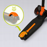 Trotineta, Lionelo, Timy, Copii, Ultrapliabila, Pana la 50 Kg, Cu design ergonomic, Cu lumini LED, 26 5 x 60 x 64-76 cm, 3 ani+, Portocaliu/Negru