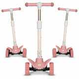 Trotineta, Lionelo, Timy, Copii, Ultrapliabila, Pana la 50 Kg, Cu design ergonomic, Cu lumini LED, 26 5 x 60 x 64-76 cm, 3 ani+, Roz