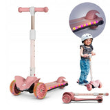 Trotineta, Lionelo, Timy, Copii, Ultrapliabila, Pana la 50 Kg, Cu design ergonomic, Cu lumini LED, 26 5 x 60 x 64-76 cm, 3 ani+, Roz