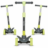 Trotineta, Lionelo, Timy, Copii, Ultrapliabila, Pana la 50 Kg, Cu design ergonomic, Cu lumini LED, 26 5 x 60 x 64-76 cm, 3 ani+, Verde