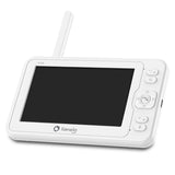 Videofon, Lionelo, Babyline 8.3, Cu termometru, Cu melodii, Comunicare in 2 sensuri, Rotire 360 grade, Alb