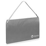 Bariera de protectie pentru pat, Lionelo, Lora XL, Pliabila, Sistem de blocare StandSafe, Geanta de transport inclusa, 150x46 cm, Conform cu BS 7972:2001+A1:2009, Bej