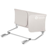 Bariera de protectie pentru pat, Lionelo, Lora XL, Pliabila, Sistem de blocare StandSafe, Geanta de transport inclusa, 150x46 cm, Conform cu BS 7972:2001+A1:2009, Bej