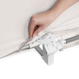 Bariera de protectie pentru pat, Lionelo, Lora XL, Pliabila, Sistem de blocare StandSafe, Geanta de transport inclusa, 150x46 cm, Conform cu BS 7972:2001+A1:2009, Bej