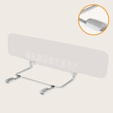 Bariera de protectie pentru pat, Lionelo, Lora XL, Pliabila, Sistem de blocare StandSafe, Geanta de transport inclusa, 150x46 cm, Conform cu BS 7972:2001+A1:2009, Bej