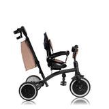 Tricicleta copii, Lionelo, Tris Plus, Ultrapliabila, Multifunctionala, Pana la 25 kg, Inclinare spatar in fata si in spate, Suport picioare, Control al directiei, Scaun reversibil, Rotire 360 grade, Conform cu EN71, 9 luni-5 ani, Bej