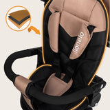 Tricicleta copii, Lionelo, Tris Plus, Ultrapliabila, Multifunctionala, Pana la 25 kg, Inclinare spatar in fata si in spate, Suport picioare, Control al directiei, Scaun reversibil, Rotire 360 grade, Conform cu EN71, 9 luni-5 ani, Bej