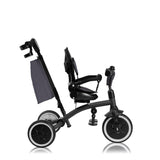 Tricicleta copii, Lionelo, Tris Plus, Ultrapliabila, Multifunctionala, Pana la 25 kg, Inclinare spatar in fata si in spate, Suport picioare, Control al directiei, Scaun reversibil, Rotire 360 grade, Conform cu EN71, 9 luni-5 ani, Gri