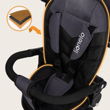 Tricicleta copii, Lionelo, Tris Plus, Ultrapliabila, Multifunctionala, Pana la 25 kg, Inclinare spatar in fata si in spate, Suport picioare, Control al directiei, Scaun reversibil, Rotire 360 grade, Conform cu EN71, 9 luni-5 ani, Gri