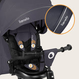 Tricicleta copii, Lionelo, Tris Plus, Ultrapliabila, Multifunctionala, Pana la 25 kg, Inclinare spatar in fata si in spate, Suport picioare, Control al directiei, Scaun reversibil, Rotire 360 grade, Conform cu EN71, 9 luni-5 ani, Gri