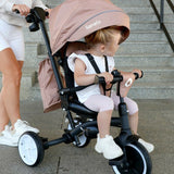 Tricicleta copii, Lionelo, Tris Plus, Ultrapliabila, Multifunctionala, Pana la 25 kg, Inclinare spatar in fata si in spate, Suport picioare, Control al directiei, Scaun reversibil, Rotire 360 grade, Conform cu EN71, 9 luni-5 ani, Gri