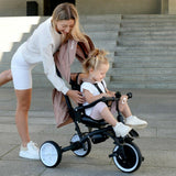 Tricicleta copii, Lionelo, Tris Plus, Ultrapliabila, Multifunctionala, Pana la 25 kg, Inclinare spatar in fata si in spate, Suport picioare, Control al directiei, Scaun reversibil, Rotire 360 grade, Conform cu EN71, 9 luni-5 ani, Gri