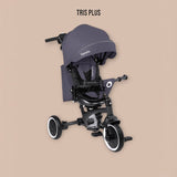 Tricicleta copii, Lionelo, Tris Plus, Ultrapliabila, Multifunctionala, Pana la 25 kg, Inclinare spatar in fata si in spate, Suport picioare, Control al directiei, Scaun reversibil, Rotire 360 grade, Conform cu EN71, 9 luni-5 ani, Gri