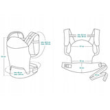 Marsupiu ergonomic, Lionelo, Margareet Air, 3 pozitii de purtare, Certificat de Institutul International pentru Displazie de Sold, 4 luni+, Pana la 20 Kg, Material respirabil 3D Air Mesh, Catarama dubla de siguranta, Negru