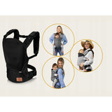 Marsupiu ergonomic, Lionelo, Margareet Air, 3 pozitii de purtare, Certificat de Institutul International pentru Displazie de Sold, 4 luni+, Pana la 20 Kg, Material respirabil 3D Air Mesh, Catarama dubla de siguranta, Negru