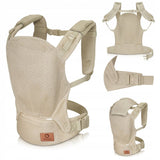 Marsupiu ergonomic, Lionelo, Margareet Air, 3 pozitii de purtare, Certificat de Institutul International pentru Displazie de Sold, 4 luni+, Pana la 20 Kg, Material respirabil 3D Air Mesh, Catarama dubla de siguranta, Bej