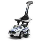 Masinuta de impins, Baby Mix, Police, Cu maner de impins detasabil, Cu protectii laterale, Cu melodii si claxon, Cu suport jucarii sub sezut