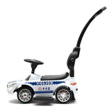 Masinuta de impins, Baby Mix, Police, Cu maner de impins detasabil, Cu protectii laterale, Cu melodii si claxon, Cu suport jucarii sub sezut