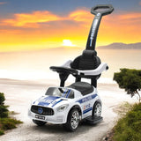 Masinuta de impins, Baby Mix, Police, Cu maner de impins detasabil, Cu protectii laterale, Cu melodii si claxon, Cu suport jucarii sub sezut