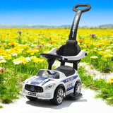 Masinuta de impins, Baby Mix, Police, Cu maner de impins detasabil, Cu protectii laterale, Cu melodii si claxon, Cu suport jucarii sub sezut