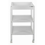 Masuta de infasat, FreeON, Mila, Din lemn, Cu 4 roti pentru transport facil, Cu 3 suprafete de depozitare, 76x54x86 cm, White