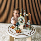 Masuta Montessori cu activitati, Free2Play, Cu multiple activitati, Dezvolta coordonarea ochi-mana, Din lemn, 18 luni+, Think and Play