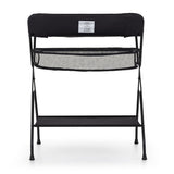 Masuta pentru infasat si schimbat scutece, Feedo, Multifunctionala, Pliabila, Cu raft pentru depozitare si compartiment lateral, Realizata din fier, panza si in, 80.5 x 67 x 102.5 cm, Negru