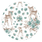 Aparatoare pentru patut, MimiNu, Cu 6 pernute, Cu fermoar, Cu husa lavabila, Pentru patut 120X60 cm, Din bumbac si tesatura pufoasa Minky, Materiale certificate Oeko Tex Standard 100, Minky Sweet Deer Mint