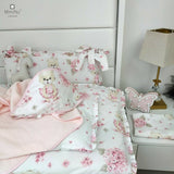 Aparatoare pentru patut, MimiNu, Din bumbac certificat Oeko Tex Standard 100, 180x30 cm, Cu panglici, Design, Pink Ballerina