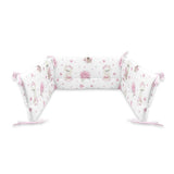 Aparatoare pentru patut, MimiNu, Din bumbac certificat Oeko Tex Standard 100, 180x30 cm, Cu panglici, Design, Pink Ballerina