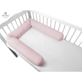 Aparatoare pentru patut, MimiNu, Tip rulou, Cu husa detasabila, Lungime 180 cm, Din bumbac certificat Oeko Tex Standard 100, Colectia Royal, Powder Pink