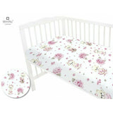 Cearceaf cu elastic, MimiNu, Pentru pat 160x80 cm, Din bumbac certificat Oeko Tex Standard 100, Design, Pink Ballerina