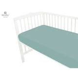 Cearceaf cu elastic, MimiNu, Pentru patut 120X60 cm, Din bumbac certificat Oeko Tex Standard 100, Colectia Royal, Nepal Green