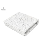 Cearceaf cu elastic, MimiNu, Pentru patut leagan sau patut co-sleeper, Dimensiune 90x40 cm, Din bumbac certificat Oeko Tex Standard 100, Mini Gray Stars