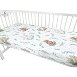 Cearceaf cu elastic, MimiNu, Pentru patut leagan sau patut co-sleeper, Dimensiune 90x40 cm, Din bumbac certificat Oeko Tex Standard 100, Lulu Natural