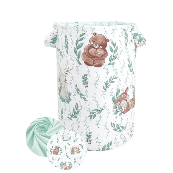 Cutie depozitare jucarii, MimiNu, Din bumbac certificat Oeko Tex Standard 100, Cu manere, 50x35 cm, Lulu Natural