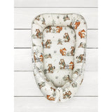 Cosulet bebelus, MimiNu, Pentru dormit, Baby Cocoon 75x55 cm, Husa 100% bumbac, Din bumbac certificat Oeko Tex Standard 100, Design, Time for fun