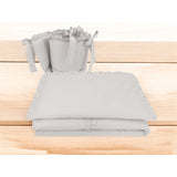 Lenjerie patut cu 3 piese, MimiNu, Pentru patut 120x60 cm, Cu volanase, Cu protectie laterala, Din bumbac certificat Oeko Tex Standard 100, Colectia Royal, Grey