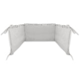 Lenjerie patut cu 3 piese, MimiNu, Pentru patut 120x60 cm, Cu volanase, Cu protectie laterala, Din bumbac certificat Oeko Tex Standard 100, Colectia Royal, Grey