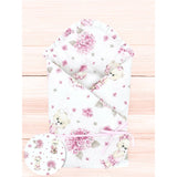 Paturica de infasat, MimiNu, Cu panglica, Cu multiple utilizari, Cu inchidere arici velcro, Dimensiune 75x75 cm, Din bumbac certificat Oeko Tex Standard 100, Design, Pink Ballerina