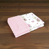 Paturica pufoasa, MimiNu, Cu doua fete, Dimensiune 75x100 cm, Din tesatura minky si bumbac, Materiale certificate Oeko Tex Standard 100, Design, Pink Ballerina