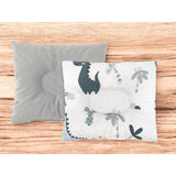 Perna bebelus, MimiNu, Profilata, Cu doua fete, Cu functie anti-soc, Pufoasa, Din catifea si bumbac, 23x26 cm, Materiale certificate Oeko Tex Standard 100, Velvet Dino Granat