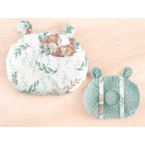 Perna bebelusi, MimiNu, Ursulet, Multifunctionala, Cu doua fete, Tesatura pufoasa minky si bumbac, Materiale certificate Oeko Tex Standard 100, Minky Cold Mint/ Lulu Natural