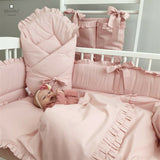 Perna clasica de dormit, MimiNu, Cu husa detasabila cu fermoar, Din bumbac certificat Oeko Tex Standard 100, 40x40 cm, Colectia Royal, Powder Pink