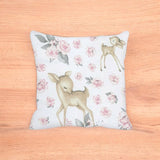 Perna clasica de dormit, MimiNu, Cu husa detasabila cu fermoar, Din bumbac certificat Oeko Tex Standard 100, 40x40 cm, Sweet Deer Pink